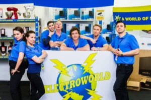 Paul Moore and the Rostered On team at the Electroworld set — Australian Netflix comedy filmed in Geelong.