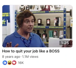 Paul Moore as Shaun in Rostered On’s viral “How to Quit Your Job Like a Boss” scene — a frustrated retail worker finally snaps after months of false promises.