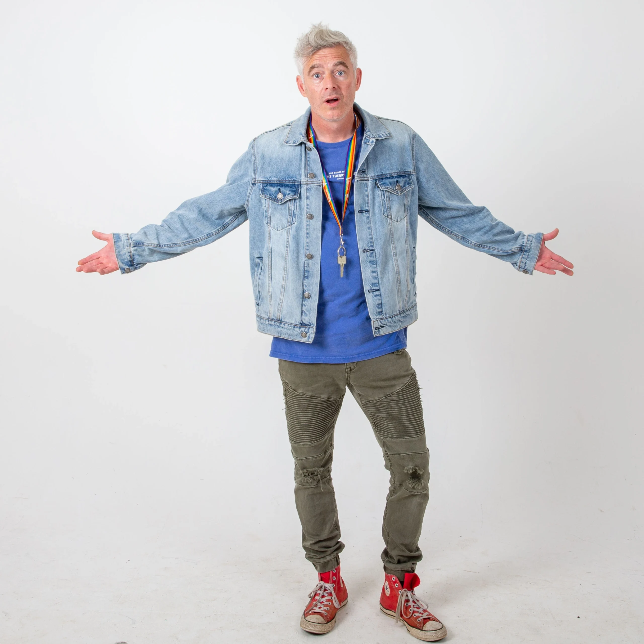 Paul Moore promotional photo for Stashamo High, posing as Bates, the substitute teacher who never gives up.