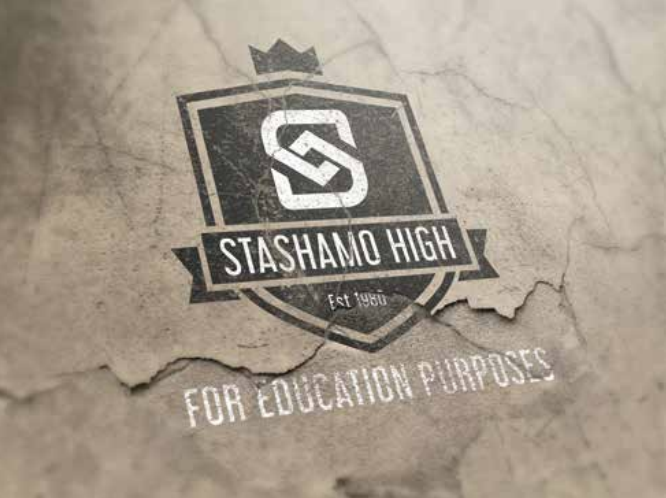 Stashamo High logo embossed on cracked concrete — symbolising the gritty realism and rebellious tone of the Geelong-based feature film.