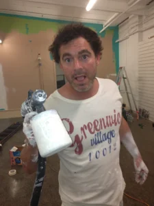 Paul Moore renovating MooreGrace Acting Studios in Geelong after winning $48,000 on Deal or No Deal.