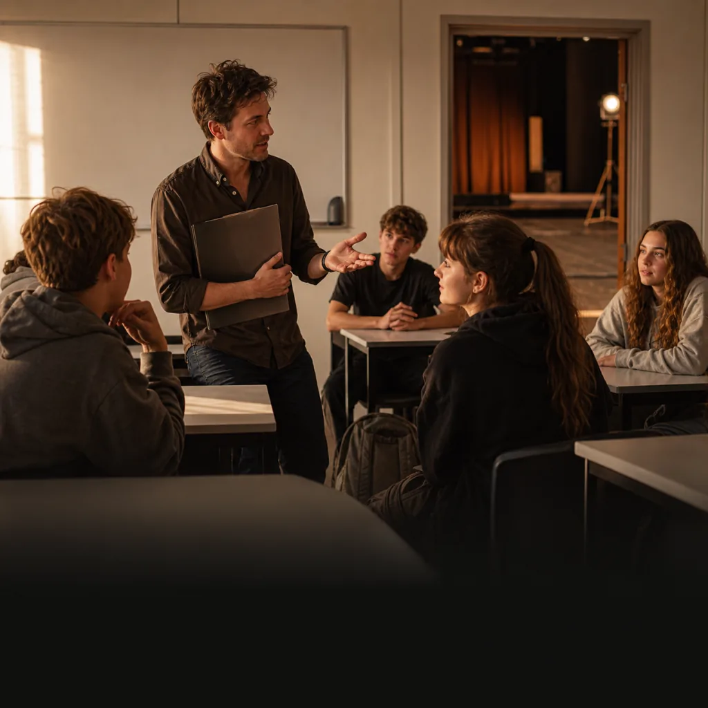 Relief teacher using listening and improvisation skills with secondary students under pressure